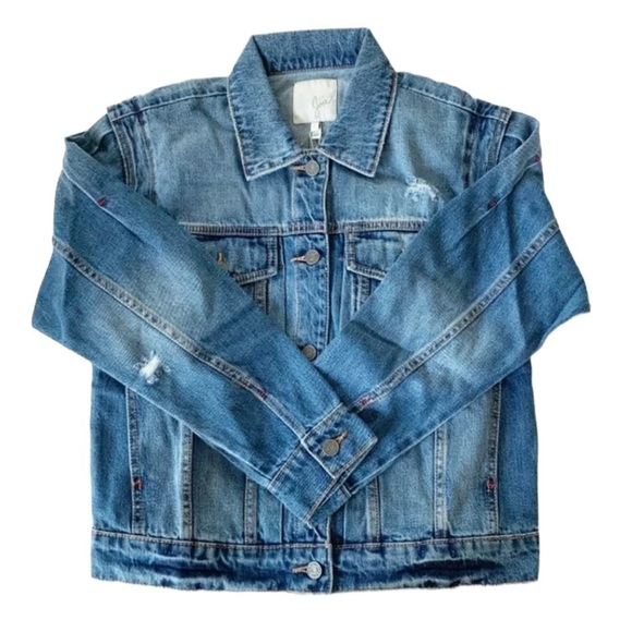 Joie NWT Distressed Trucker Jean Jacket Light Wash Denim Demanda Size S - Picture 4 of 9